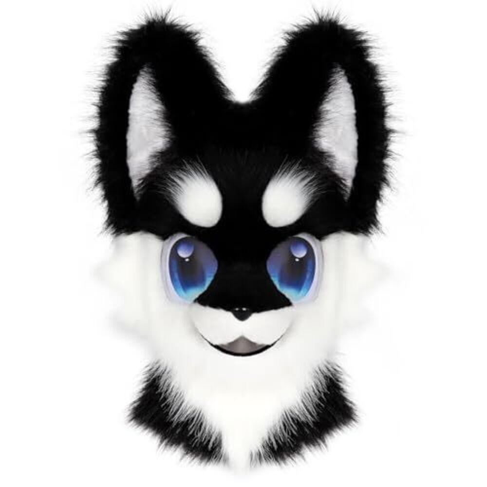 1635 Animal Full Head Dog Mask Fursuit Therian Plush Realistic Masks